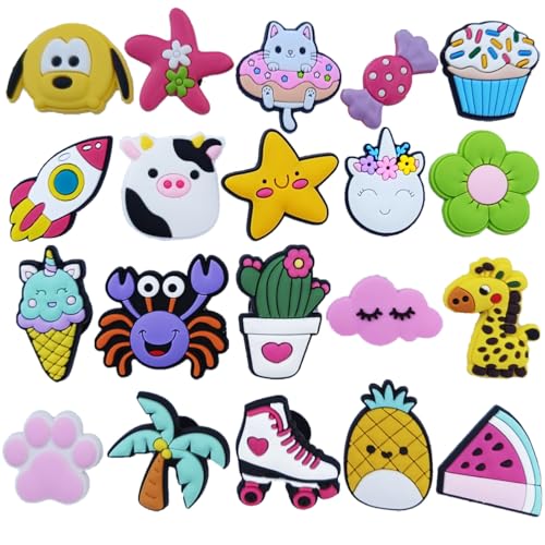 homenatur Anstecknadeln für Crocs Sanitär-Clogs – 20 Stück – dekorative Pins – Schuhanhänger – Zubehör und Verzierungen für Schuhe – Damen Herren Kinder – Gesundheit Gastgewerbe – Arbeit Friseur