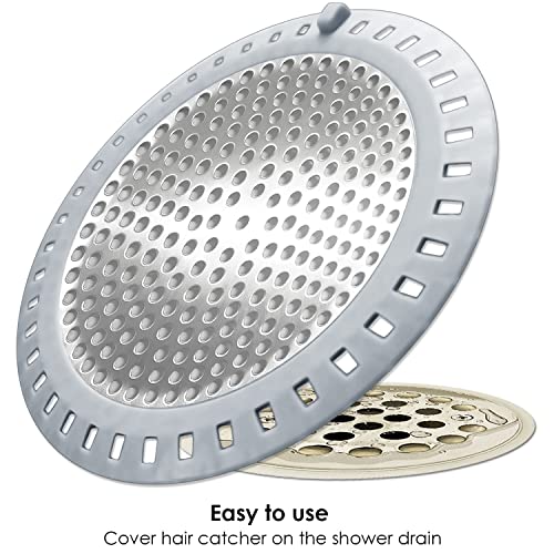 image for Seatery 2PCS Shower Drain Hair Catcher, Shower Drain Strainer, Stainle