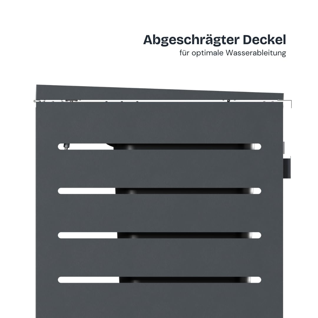 Alubert Mülltonnenbox 4er Schwarz (RAL9005)