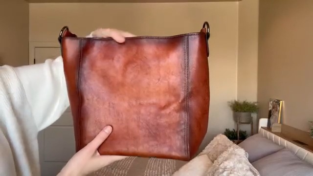 Bolso tote de cuero para mujer miniatura 7