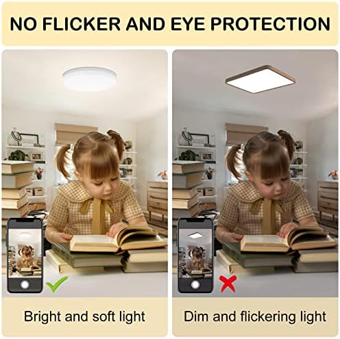 Combuh Lampy sufitowe LED, 48 W, 4320 lm, nowoczesna lampa dzienna, naturalna biel, 4000 K, lampa do salonu, kuchni, lampa sufitowa, okrągła lampa sufitowa do sypialni, korytarza, biura, na balkon, do jadalni, Ø30 cm