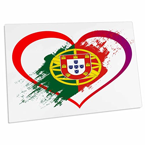 3dRose Pad de escritorio con bandera de Portugal en corazón miniatura 1