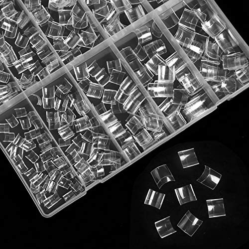 Short Nail Tips - Clear Nail Tips for Acrylic Nails, 500pcs Short Square Nail Tips INFELING Half Cover French Nail Tips with Case Fake False Nail Tips for Home Salon Use - Thumbnail 7