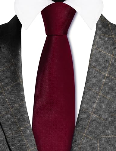 Image of GUSLESON Classic New 3.15 inch(8cm) Men's Solid Color Necktie Wedding Business Tie + Gift Box