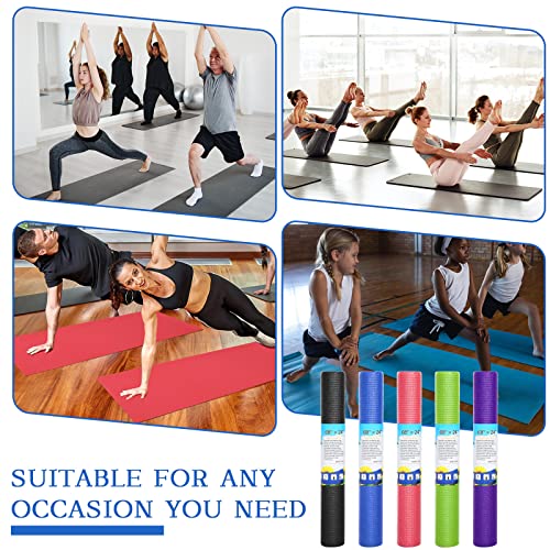 20 Pcs Yoga Mat Non Slip Fitness Exercise Mat Workout Mat with Strap for Women Gym Home Supplies, 72 x 24 Inch - Image 5