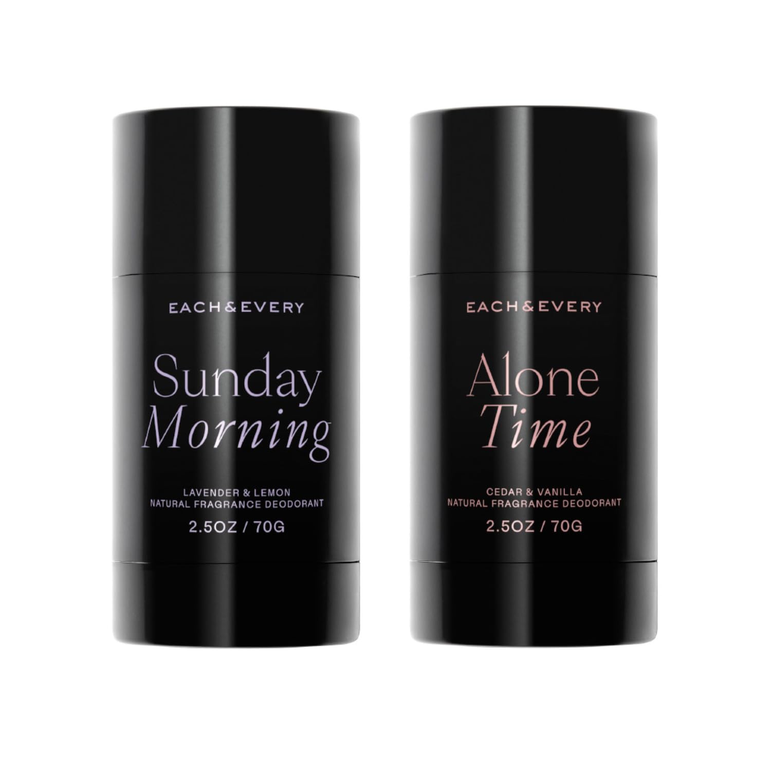 - Each & Every Aluminum Free Deodorant for Women & Men, Lavender & Lemon + Cedar & Vanilla - All Natural Deodorant for Sensitive Skin, EWG Verified - Clean, Baking Soda-Free, Plant-Based - 2.5oz, 2 Pack