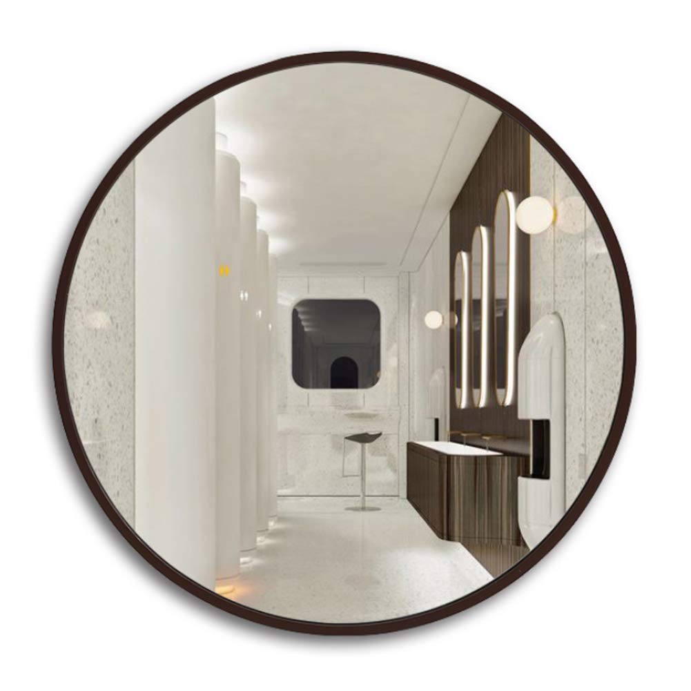 BOPI Bathroom Mirror Round Wall-Mounted Bathroom Mirror-Wooden Framed Large Vanity Mirrors Shaving Mirror Magnifying Mirror Shower Make-up Mirror-Bedroom Living Room Hallway（Multiple Sizes）