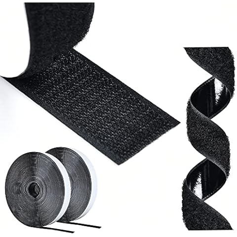AiQInu Velcro tape, self-adhesive, 10 m Velcro fastener, extra strong, double-sided adhesive, 30 mm wide, self-adhesive pad, can be used for household, DIY and handmade Cover