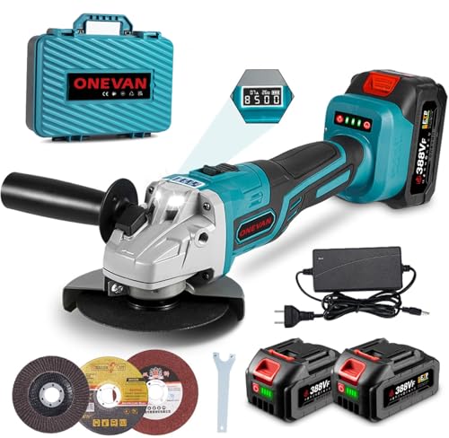 マキタ互換品 ONEVAN ディスクグラインダー コードレス式 125mm 砥石3枚付き...