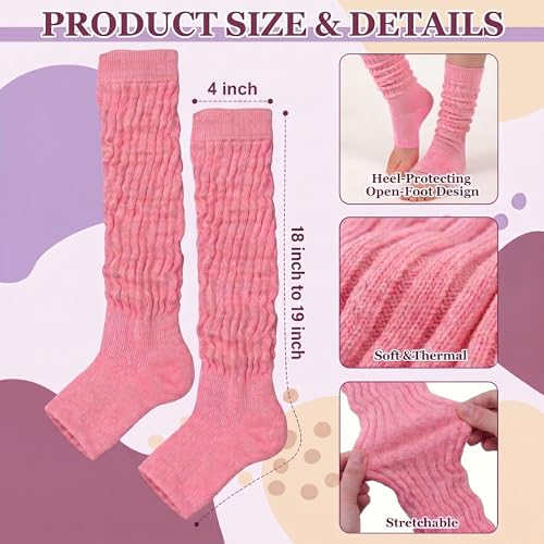 Image of COUVER Womens Scrunched Slouch Socks Soft Cotton Breathable Retro Crew or Knee High, Multiple Colors