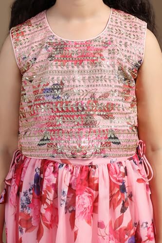 Image of Fashion Dream Girl's Organza Readymade Tabby Lehenga Choli |Lehenga |Traditional Lehenga Choli
