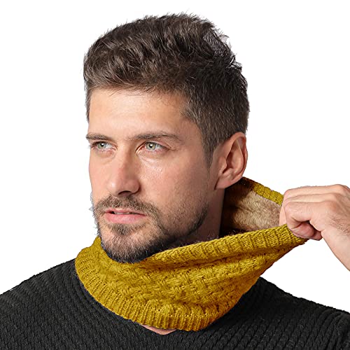 LO SHOKIM Neck Warmer Men Fleece Neck Gaiter Women Scarf Winter Double-layer Thick Circle Loop Infinity Scarf Warm Windproof4