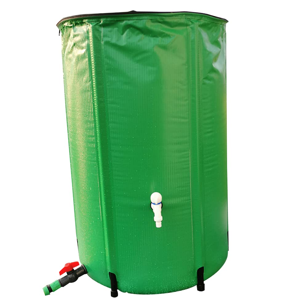 Multifunktion Regentonne, Zusammenklappbar Wassertank, Tragbar Regenwasserfass, Garten Regenwassertank, Mit Filter Hahn Überlauf Bausatz,Grün,26 Gallon