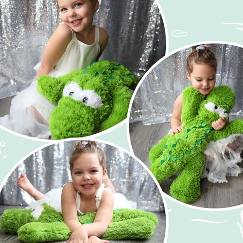 Image of Tezituor Alligator Stuffed Animal, 28 inch Large Stuffed Crocodile Plush Toy, Soft Alligator Plush Pillow for Boys Girls
