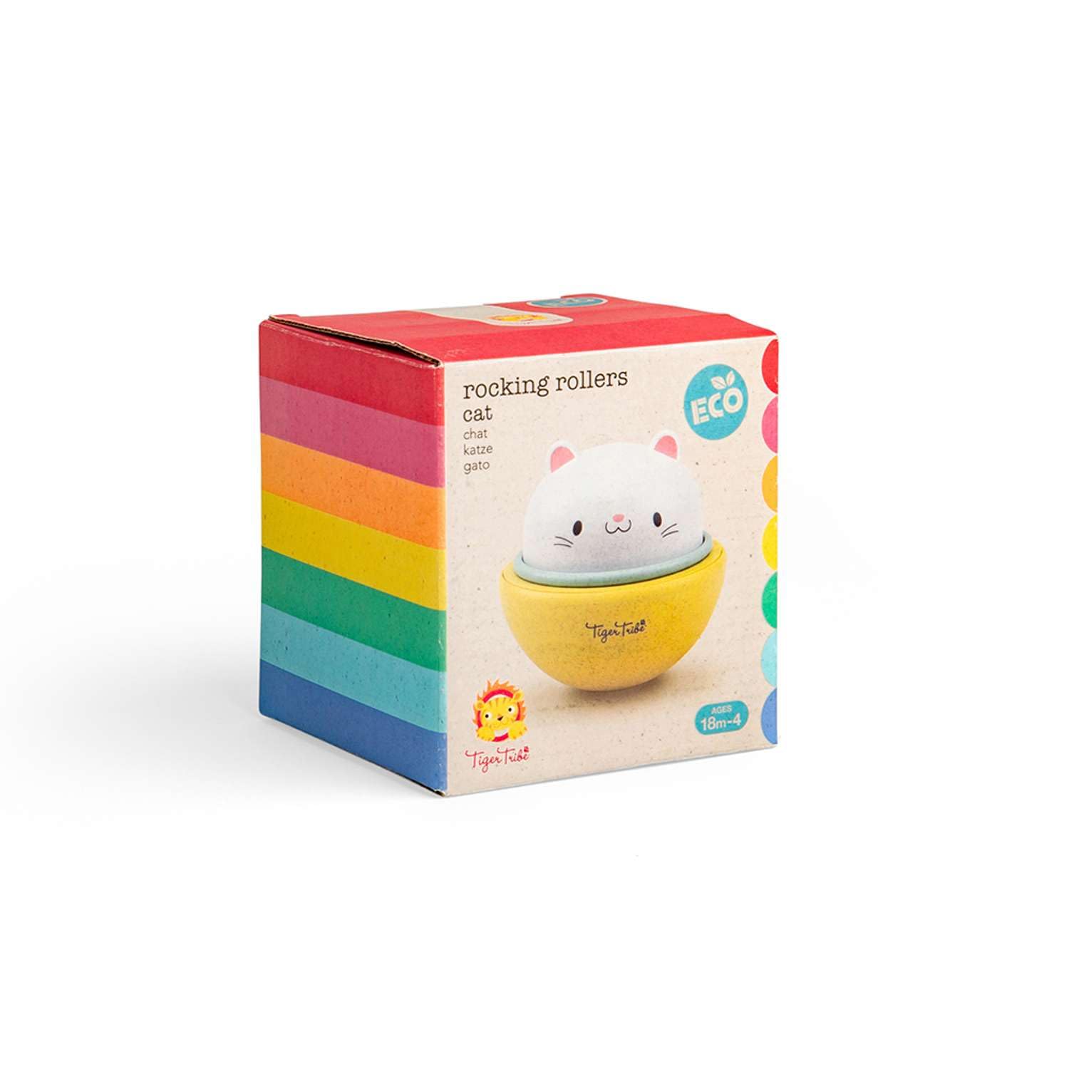 Tiger Tribe: Rocking Roller Cat - 2-in-1 Versatile Toy: Wobble Animal Converts to Racer, Zoom Across The Floor, Battery Free, Kids & Toddler 18mo+