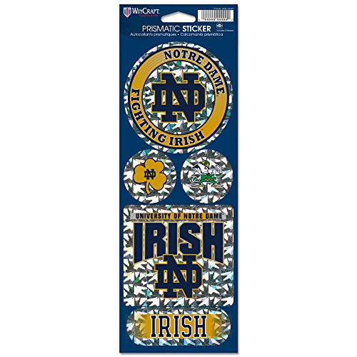 Wincraft NCAA Notre Dame Fighting Irish Prismatic Stickers, Team Color, One Size