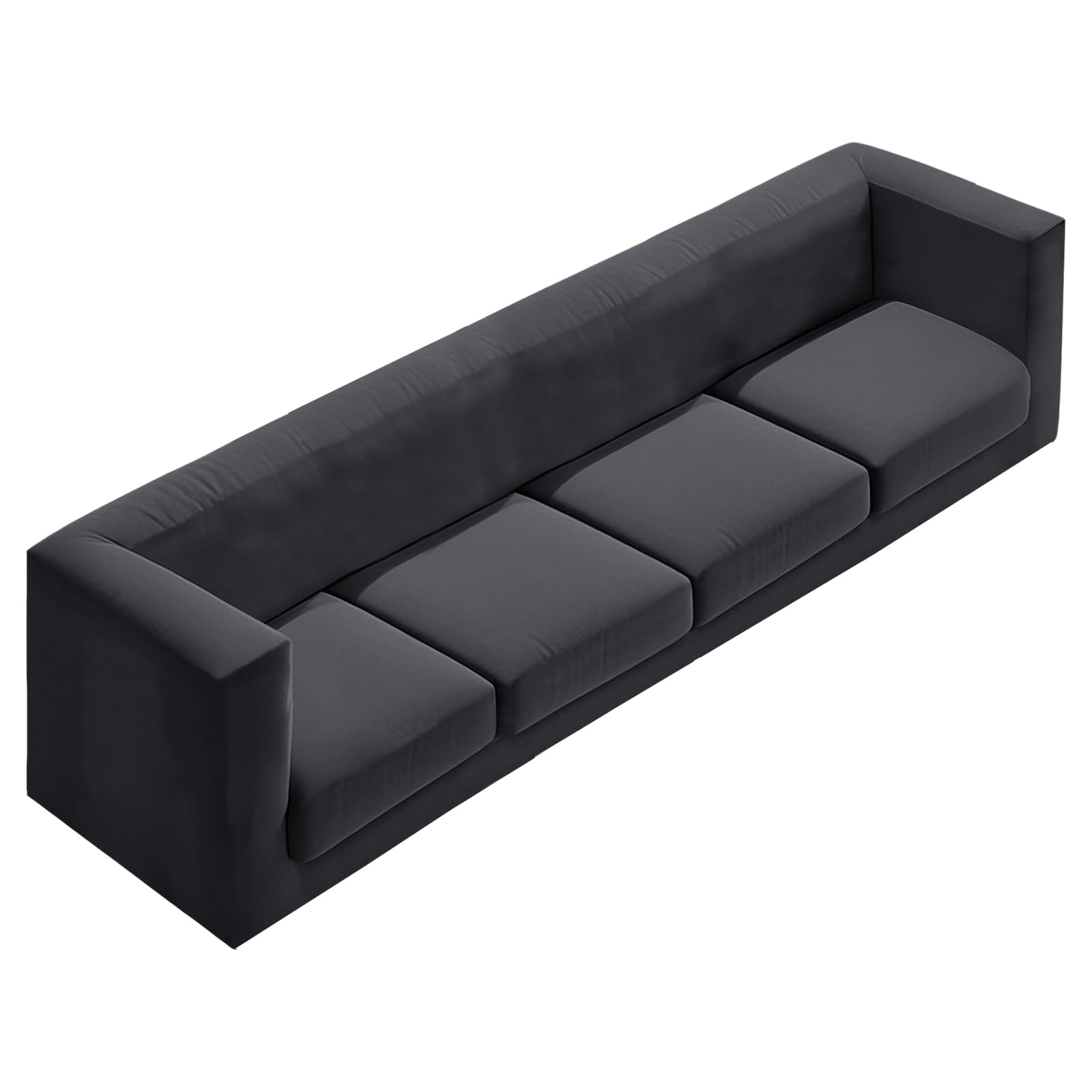 SYLC Stretch Velvet Chesterfield Sofa Cover, Large Couch Cover with Seat Cushion Cover for Curved Settee Armchair 230-300 Cm (Med grey,XL sofa+4 Large Seats)
