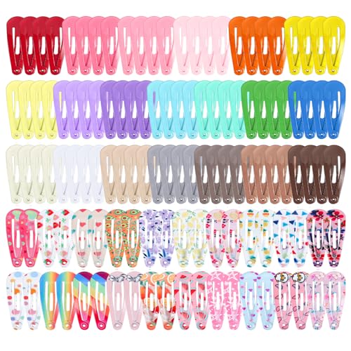 120pcs 1.2in Mini Colorful Snap Hair Clips for Baby Toddler Girls Barrettes