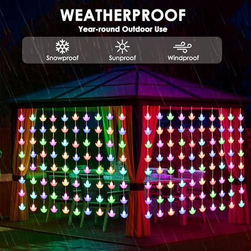 Image of Gesto 80 Diya Curtain Lights - Multicolor Fairy Lights with 8 Modes Controller | AC Powered Diya Lights for Home,Balcony,Mandir,Pooja Room,Diwali Decoration,Festival Decor & Hanging Lights (10 x 3 Ft)