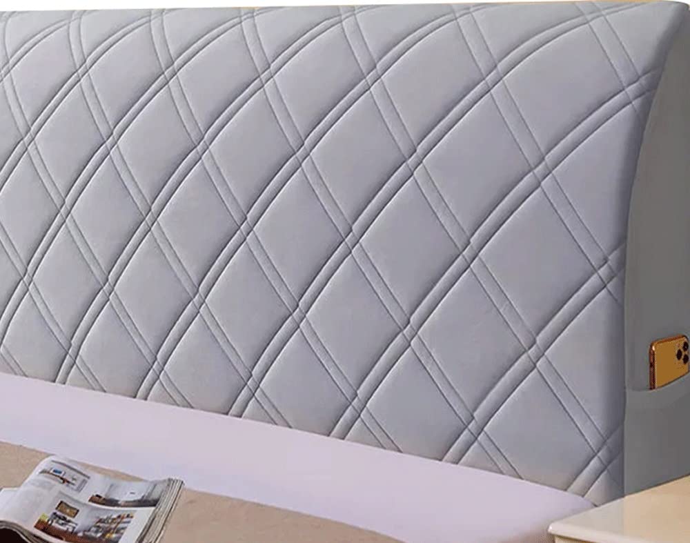 Dujuike Hoes voor hoofdeinde van een bed, rekbare hoes, stofdichte beschermer voor linnen stof, getuft gestoffeerd hoofdeinde (wit, lengte kingsize hoofdeinde (200-218 cm Dujuike Hoes voor hoofdeinde van een bed, rekbare hoes, stofdichte beschermer voor linnen stof, getuft gestoffeerd hoofdeinde (wit, lengte kingsize hoofdeinde (200-218 cm