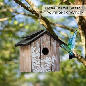 Topadornwoodenbirdhousehangingoutdoorecofriendlymaterialsanddecorativewithleavesprinted Urban Country Home Decor Topadorn wooden bird house hanging outdooreco friendly materials and decorative with leaves printed urban country home decor