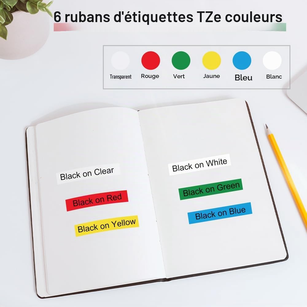 Labelwell 6x Ruban pour Brother TZe-231 TZe-131 TZe-431 TZe-531 TZe-631 TZe-731 12mm 0.47 TZ Etiqueteuse Cassette Recharge pour Brother P-Touch 1000 PT-H105 PT-E110 PTD200 PTP750W PT-H100lb PT-D200