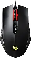 Mouse óptico para jogos Bloody A70x com switch e rolagem Light Strike (LK) e macros avançados totalmente programáveis (preto fosco)
