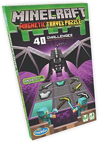 ThinkFun Minecraft Magnetic Travel Puzzle Challenge Logic Brain Game and STEM Toy for Kids Age 8 Years Up