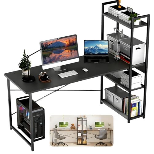 La Mejor Recopilación de Escritorios Home Depot Top 10. 47 HEAIMO Escritorio Minimalista con Repisa de 3 Estantes, Escritorio para Computadora, Escritorio Gamer, Diseño Minimalista Moderno, Mesa Escritorio para Hogar y Oficina...