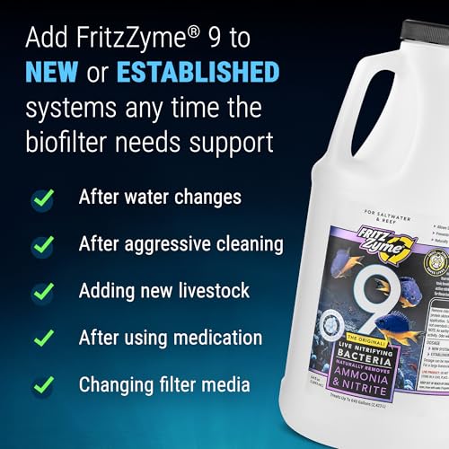 Image of Fritz Aquatics FritzZyme 9 Live Nitrifying Bacteria Naturally Removes Amonia & Nitrite for Saltwater Fish (64-Ounce)