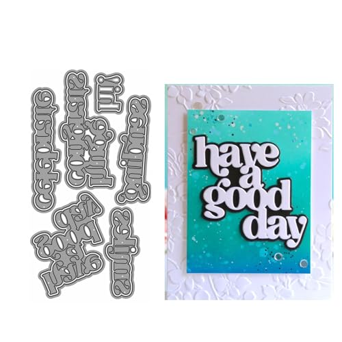Qoiseys Have a Good Day - Troqueles de metal para hacer tarjetas, plantillas de corte para manualidades, álbumes de recortes, álbumes de fotos, papel decorativo, manualidades, grabado en relieve