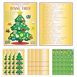 MiniInflat 16 Pcs Jesse Tree Sticker Scenes Religious Christmas Craft Catholic Advent Calendar Traditional Christian Decoration with Bible Story for Sunday School Activity Family Advent Celebration