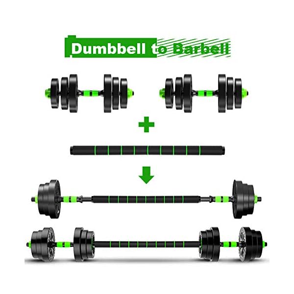 Bobway 88Lbs/40KG Adjustable Dumbbells Set, Free Weights Dumbbells Set with Connecting Rod Barbell Weight Set for Men & Women Home Gym Exercise & Fitness