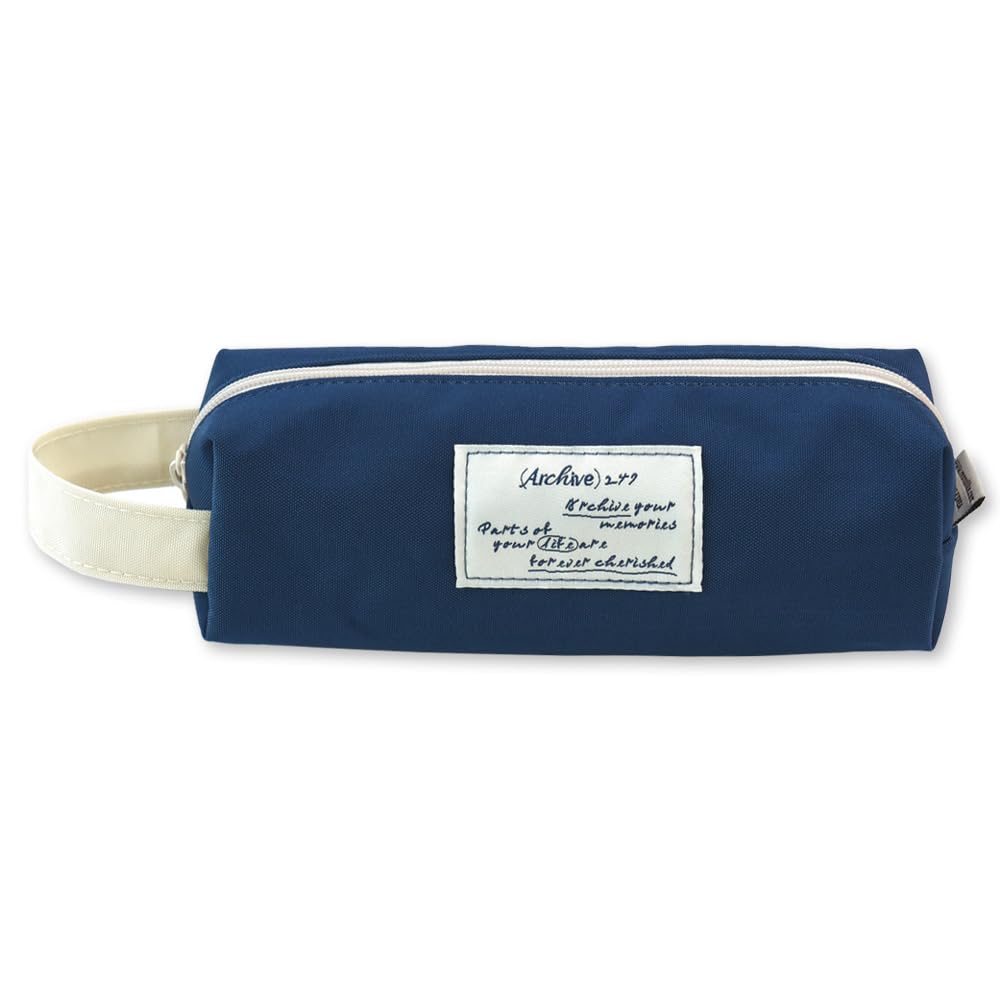 Monolike Archive 247 Block Pencil Case, Ocean navy - Pen Pouch, Portable Pencil Bag, Office Pouch case