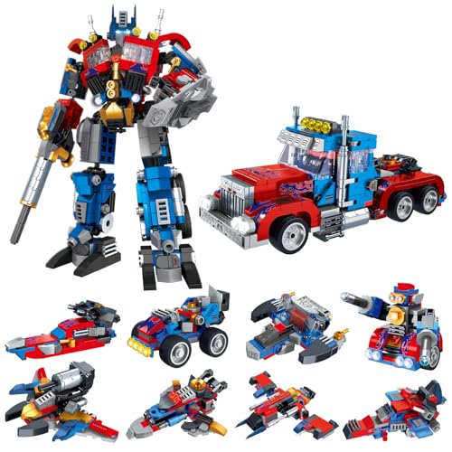IBLOTIME Transforming Robot Building Toy Set, 8-in-2 Robot and Vehicle Building Kits, 769PCS Creative Assembly Model, Fun to Build and Display, Gift...