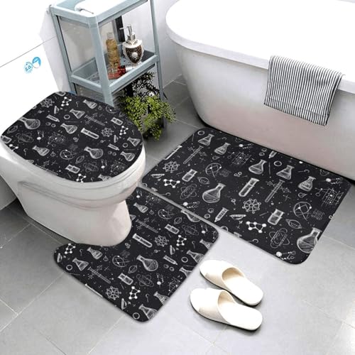 Tapis de salle de bain lavable et antidérapant en lot de 3 pièces
