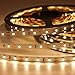 Signcomplex Bande LED flexible 3528 SMD Ruban LED avec ruban autocollant 3M 5m une bobine 12V DC (Blanc chaud)