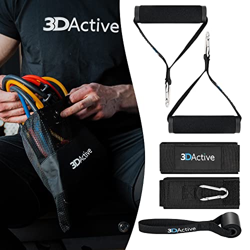 3Dactive Resistance Bands Set For Home Gym Workouts, 5 Stackable Exercise Bands For Strength Training, Full-Body Workouts With Door Anchor, Ankle Straps, Handles, Exercise Guide And Carry Bag #TOP5