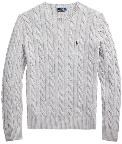 Polo Ralph Lauren Mens Cable-Knit Cotton Sweater, Rl Smoke Grey Heather, XL