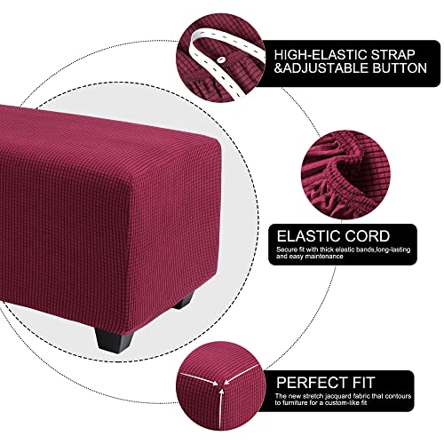 PiccoCasa High Stretch Ottoman Cover with Elastic Bottom - Image 4