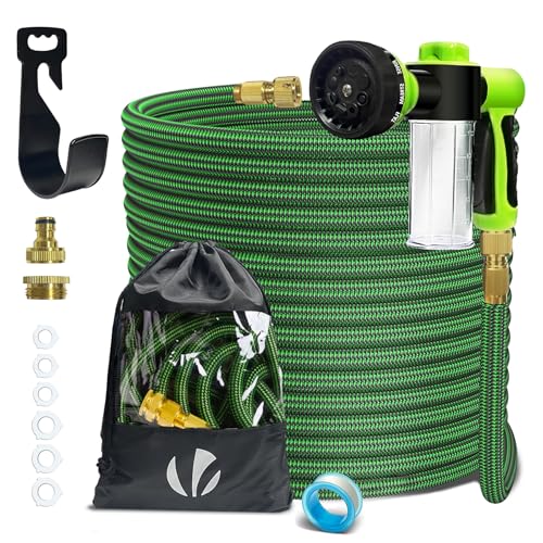 VOUNOT® Tuyau d’Arrosage Extensible 30m Renforcé avec Récipient Savon Adaptable 1/2