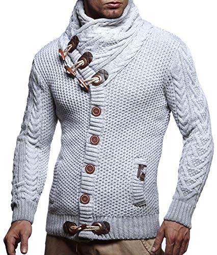 Leif Nelson Men's Knitted Turtleneck Jacket - Winter Cardigan Sweaters for Men3