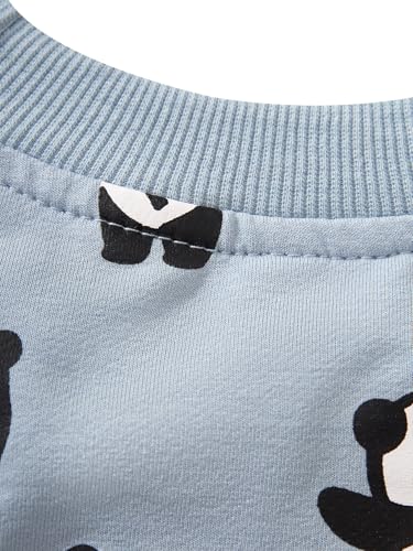 Image of Akyzic Boys Sweatshirts Cotton Long Sleeve Crewneck Pullover Toddler Kids Winter Warm Shirt Sweater Tops 3t-8t