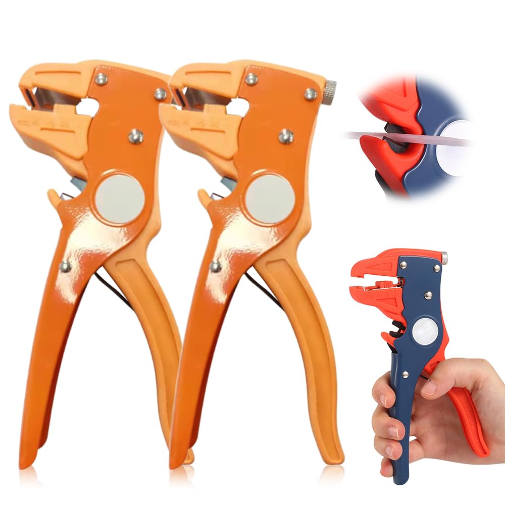 2024 New Wire Striper, Self Adjusting Wire Strippers, Multifunctional Wire Stripper Crimper Cable Cutter Pliers 2 in 1 Automatic Wire Stripper and Cutter (#A2, 2PCS)