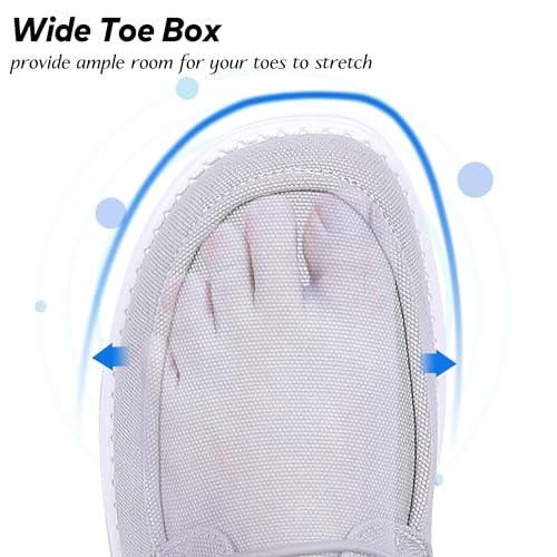 ASITVO Mens Wide Canvas Loafers Slip on Big Size Walking Shoes Width Toe Box Casual Dress Shoes3