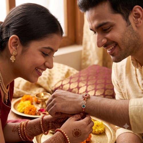 Image of SPRAWA Rakhi For Brother | Designer Bro Rakhi Raksha Bandhan Gift Band Bracelet for bhai bhaiya