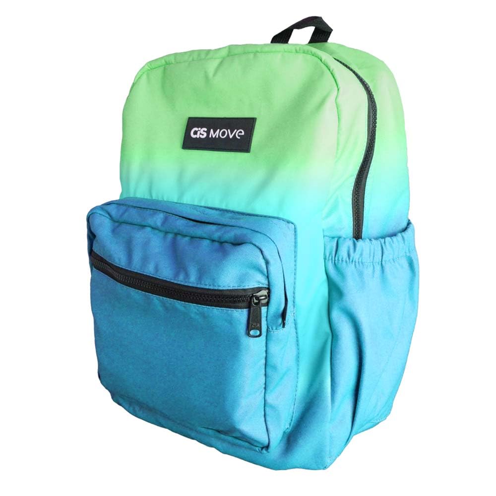 CIS Move Mochila Escolar com Bolso para Notebook 15.6" - Verde/Azul - 1 Unidade