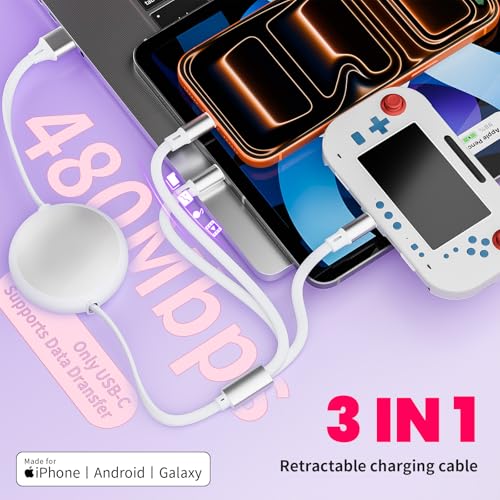 Multi Charging Cable 3 in 1 Retractable Phone Charger Multiple Charger Cord - image 5