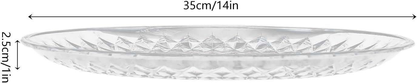 10 Pack Clear Plates 14" Clear Plastic Plates, Serving Platter Perfect for Wedding, Party, for Valentine Party Food Cake Cookie Fruits Birthday Wedding Supplies