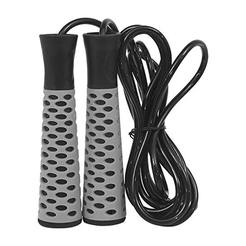 YUSHI Cuerda de Saltar con Cuerda Ajustable,Cuerda de Acero de 3 m con Revestimiento de PVC, Bandas de Resistencia Fitness,para Ejercicio en el hogar,Adelgazamiento,Adultos, el Boxeo, Crossfit (Gris)